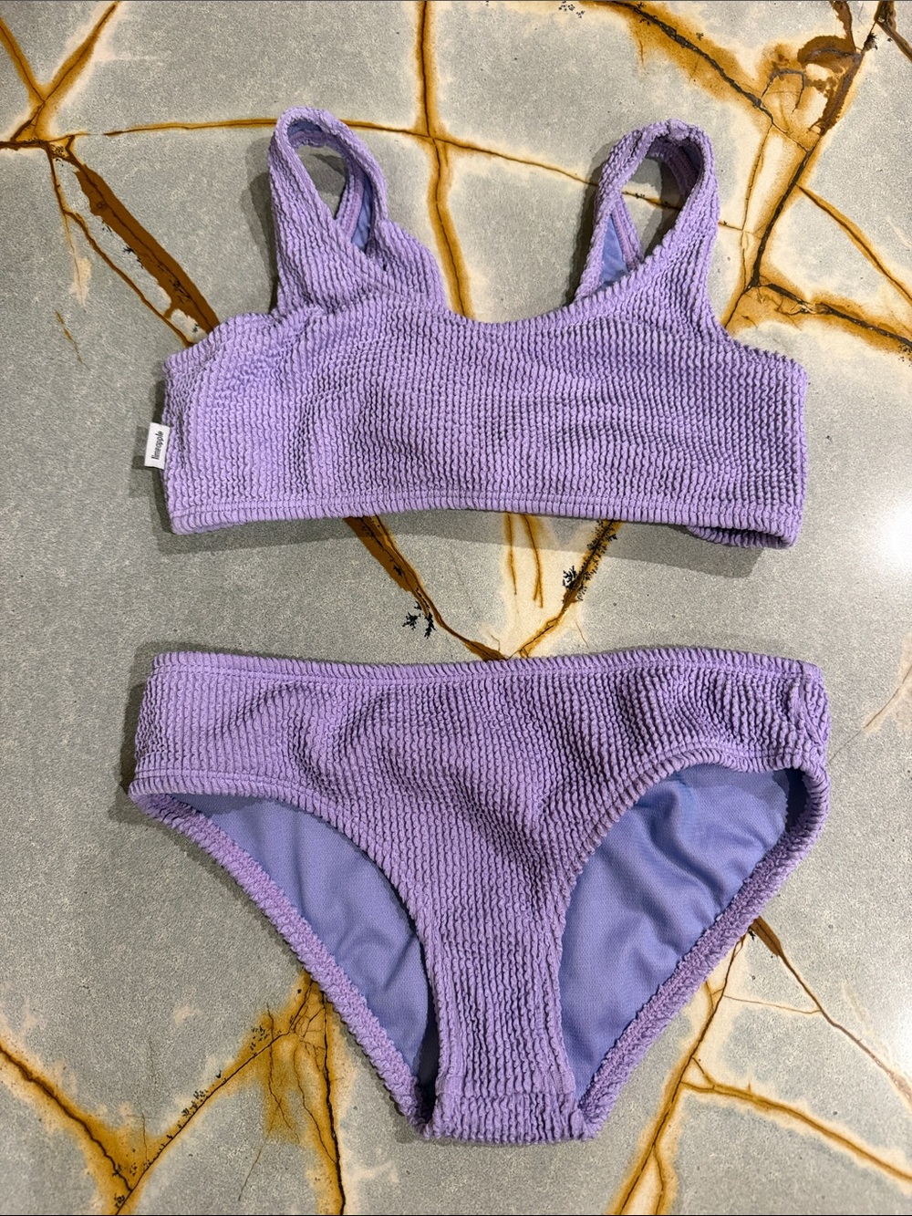 Limeapple Textured Purple Bikini Set